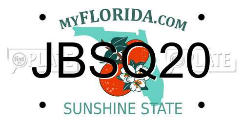 JBSQ20 Florida License Plate
