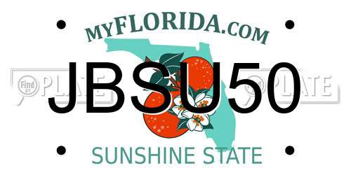 JBSU50 Florida License Plate