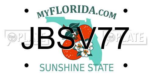 JBSV77 Florida License Plate