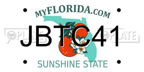 JBTC41 Florida License Plate