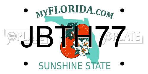 JBTH77 Florida License Plate