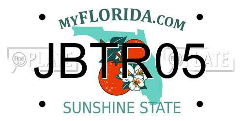 JBTR05 Florida License Plate
