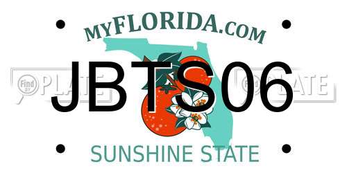 JBTS06 Florida License Plate