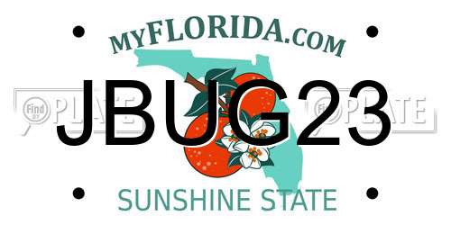 JBUG23 Florida License Plate
