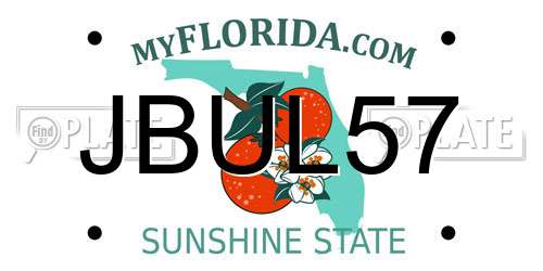 JBUL57 Florida License Plate