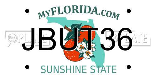 JBUT36 Florida License Plate