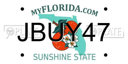 JBUY47 Florida License Plate