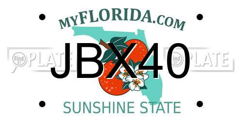 JBX40 Florida License Plate
