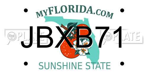 JBXB71 Florida License Plate