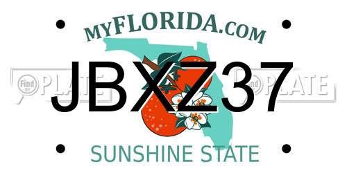 JBXZ37 Florida License Plate