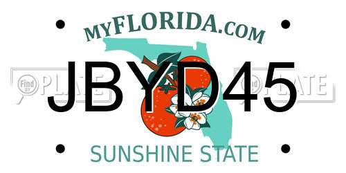 JBYD45 Florida License Plate