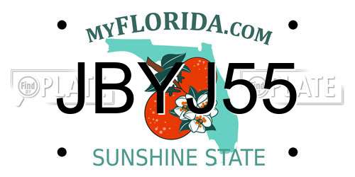 JBYJ55 Florida License Plate