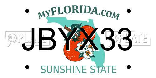 JBYX33 Florida License Plate