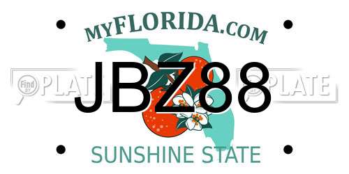 JBZ88 Florida License Plate