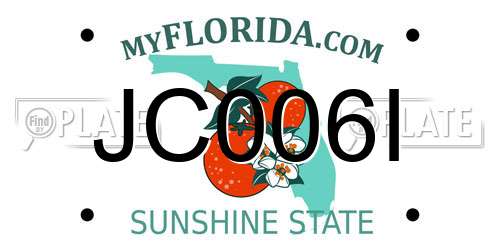 JC006I Florida License Plate