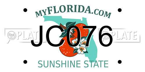 JC076 Florida License Plate