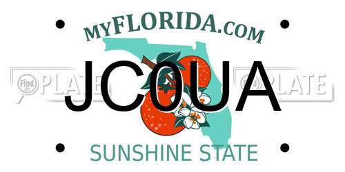 JC0UA Florida License Plate