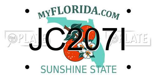JC207I Florida License Plate