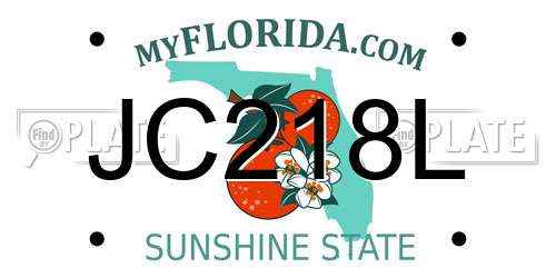 JC218L Florida License Plate