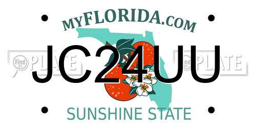 JC24UU Florida License Plate