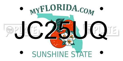 JC25UQ Florida License Plate