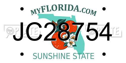 JC28754 Florida License Plate