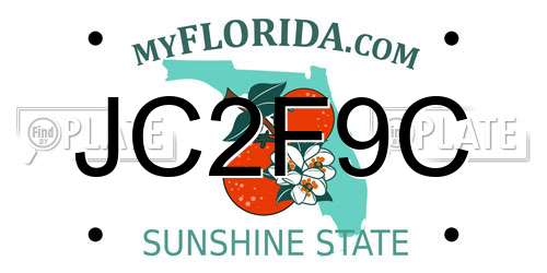 JC2F9C Florida License Plate