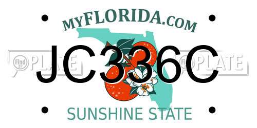 JC336C Florida License Plate