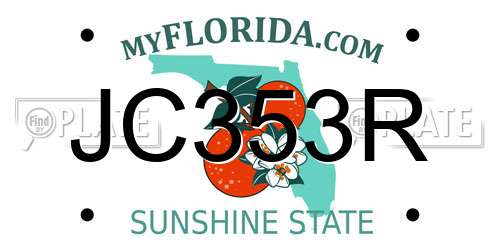 JC353R Florida License Plate