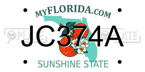 JC374A Florida License Plate