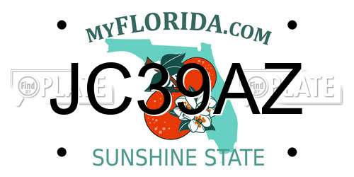 JC39AZ Florida License Plate