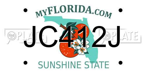 JC412J Florida License Plate
