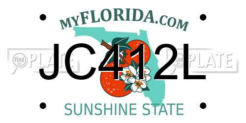 JC412L Florida License Plate