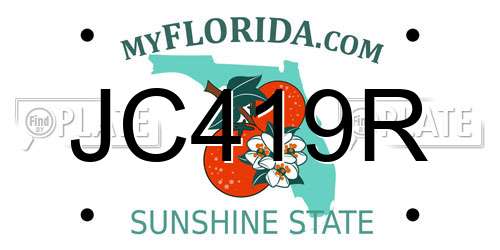 JC419R Florida License Plate