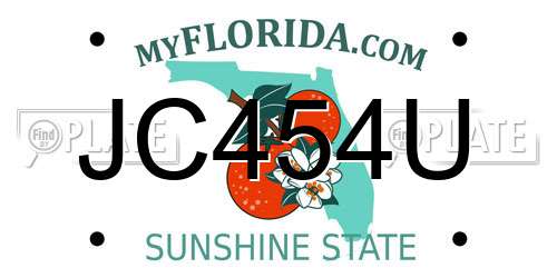 JC454U Florida License Plate