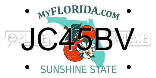 JC45BV Florida License Plate