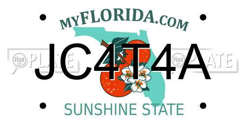 JC4T4A Florida License Plate