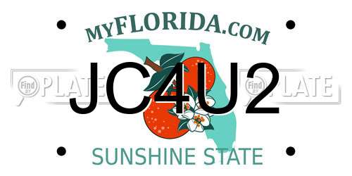 JC4U2 Florida License Plate