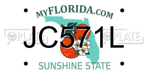JC571L Florida License Plate
