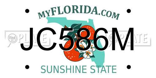JC586M Florida License Plate