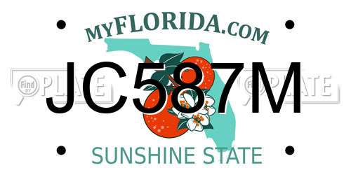JC587M Florida License Plate