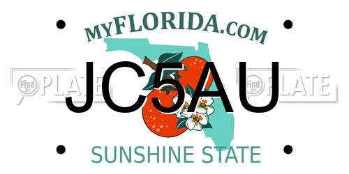 JC5AU Florida License Plate