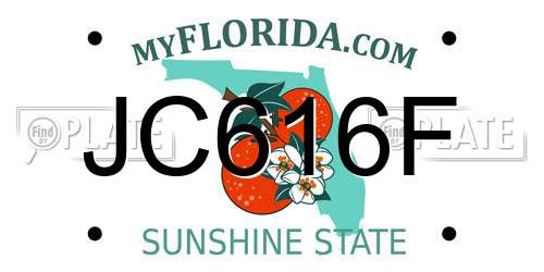 JC616F Florida License Plate