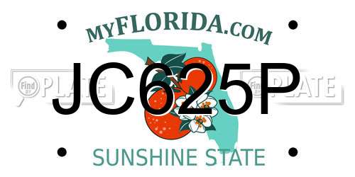JC625P Florida License Plate