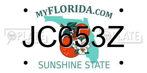 JC653Z Florida License Plate