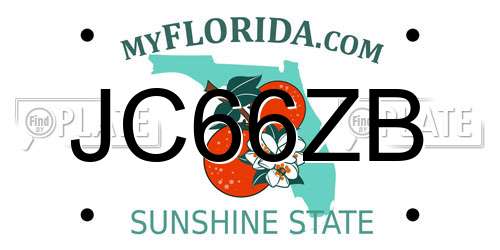 JC66ZB Florida License Plate