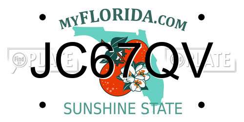 JC67QV Florida License Plate
