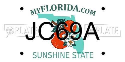 JC69A Florida License Plate