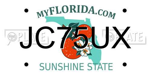 JC75UX Florida License Plate