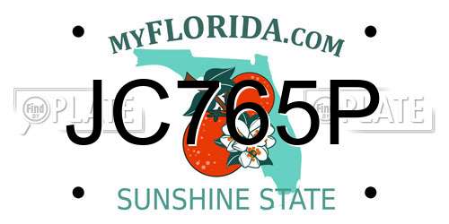 JC765P Florida License Plate